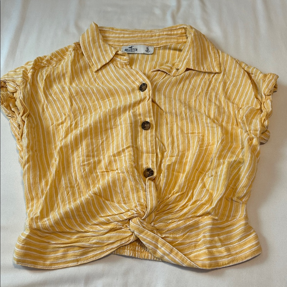 Hollister Mustard Striped Shirt